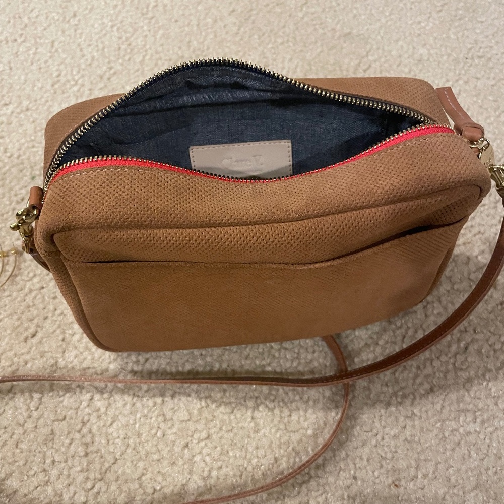 Clare V camel suede Marisol bag